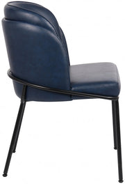 Jagger Vegan Leather Upholstered Dining Chair in Blue, Set of 2 - 883Navy-C
