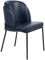 Jagger Vegan Leather Upholstered Dining Chair in Blue, Set of 2 - 883Navy-C