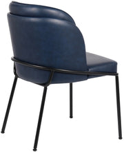 Jagger Vegan Leather Upholstered Dining Chair in Blue, Set of 2 - 883Navy-C
