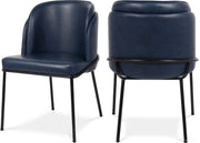 Jagger Vegan Leather Upholstered Dining Chair in Blue, Set of 2 - 883Navy-C