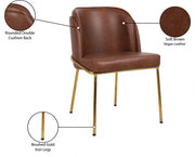 Jagger Vegan Leather Upholstered Dining Chair in Brown, Set of 2 - 882Brown-C