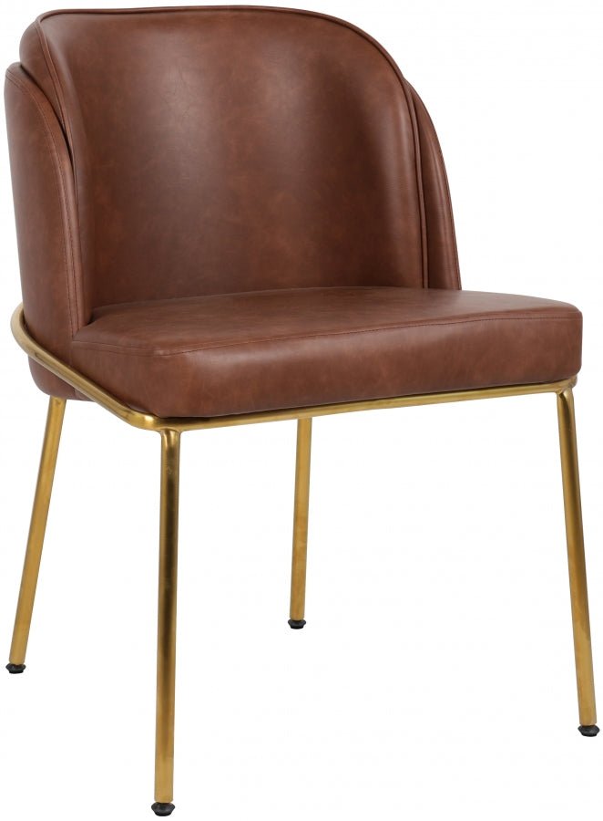 Jagger Vegan Leather Upholstered Dining Chair in Brown, Set of 2 - 882Brown-C