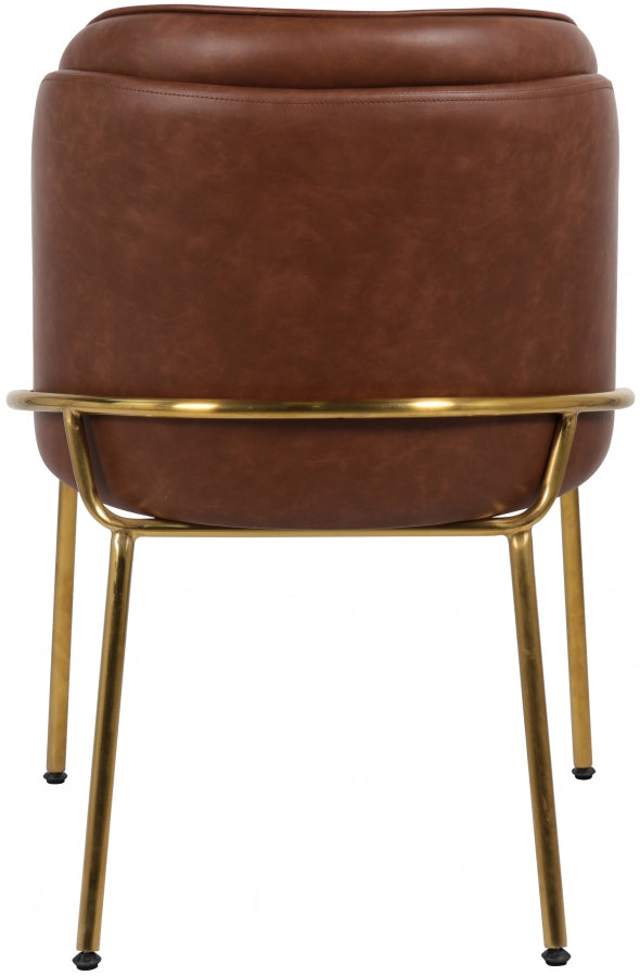 Jagger Vegan Leather Upholstered Dining Chair in Brown, Set of 2 - 882Brown-C