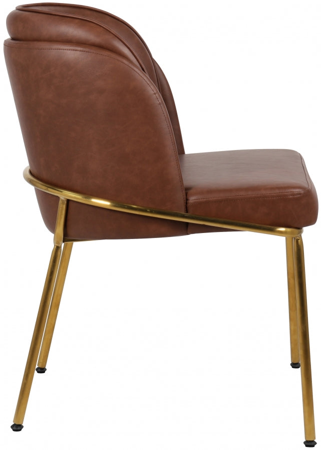 Jagger Vegan Leather Upholstered Dining Chair in Brown, Set of 2 - 882Brown-C