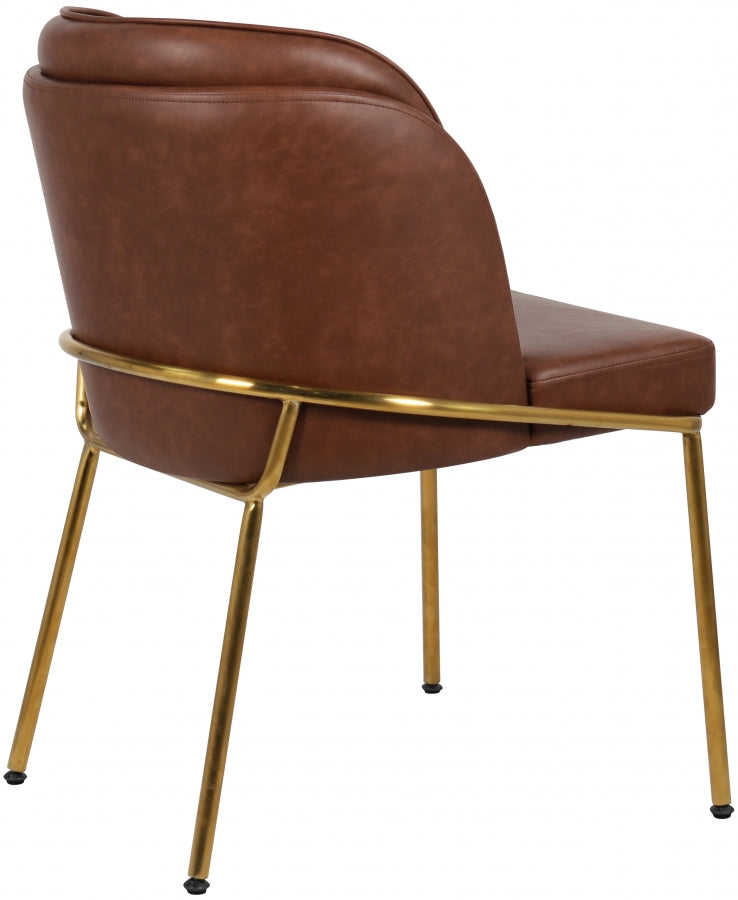 Jagger Vegan Leather Upholstered Dining Chair in Brown, Set of 2 - 882Brown-C
