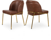Jagger Vegan Leather Upholstered Dining Chair in Brown, Set of 2 - 882Brown-C