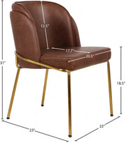 Jagger Vegan Leather Upholstered Dining Chair in Brown, Set of 2 - 882Brown-C