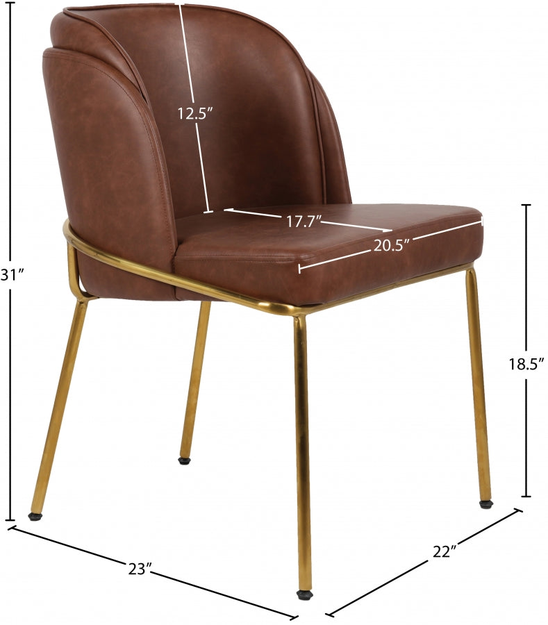 Jagger Vegan Leather Upholstered Dining Chair in Brown, Set of 2 - 882Brown-C