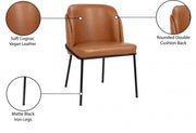 Jagger Vegan Leather Upholstered Dining Chair in Cognac, Set of 2 - 883Cognac-C