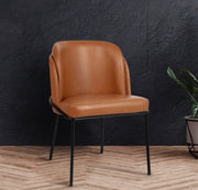 Jagger Vegan Leather Upholstered Dining Chair in Cognac, Set of 2 - 883Cognac-C