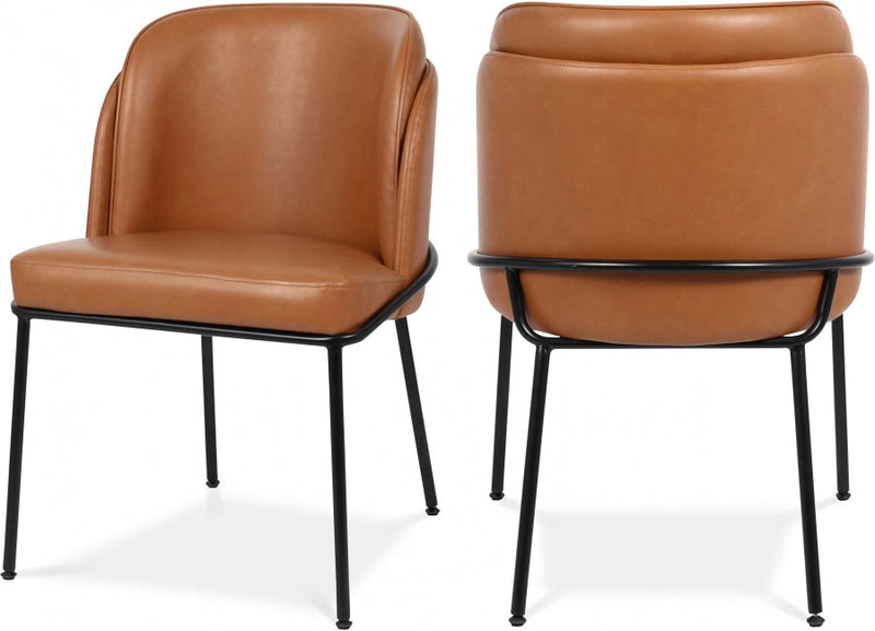 Jagger Vegan Leather Upholstered Dining Chair in Cognac, Set of 2 - 883Cognac-C