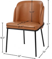 Jagger Vegan Leather Upholstered Dining Chair in Cognac, Set of 2 - 883Cognac-C