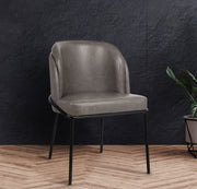 Jagger Vegan Leather Upholstered Dining Chair in Grey, Set of 2 - 883Grey-C
