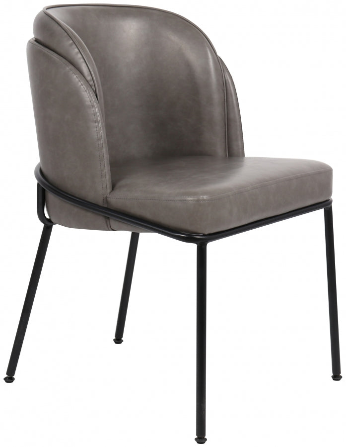 Jagger Vegan Leather Upholstered Dining Chair in Grey, Set of 2 - 883Grey-C