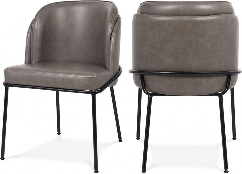 Jagger Vegan Leather Upholstered Dining Chair in Grey, Set of 2 - 883Grey-C