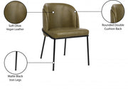 Jagger Vegan Leather Upholstered Dining Chair in Olive, Set of 2 - 883Olive-C