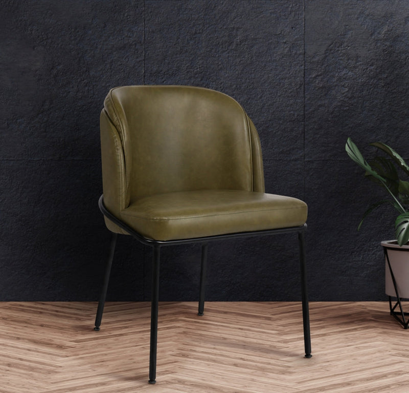 Jagger Vegan Leather Upholstered Dining Chair in Olive, Set of 2 - 883Olive-C