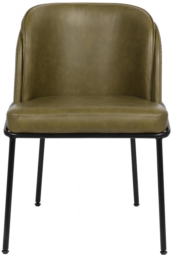 Jagger Vegan Leather Upholstered Dining Chair in Olive, Set of 2 - 883Olive-C