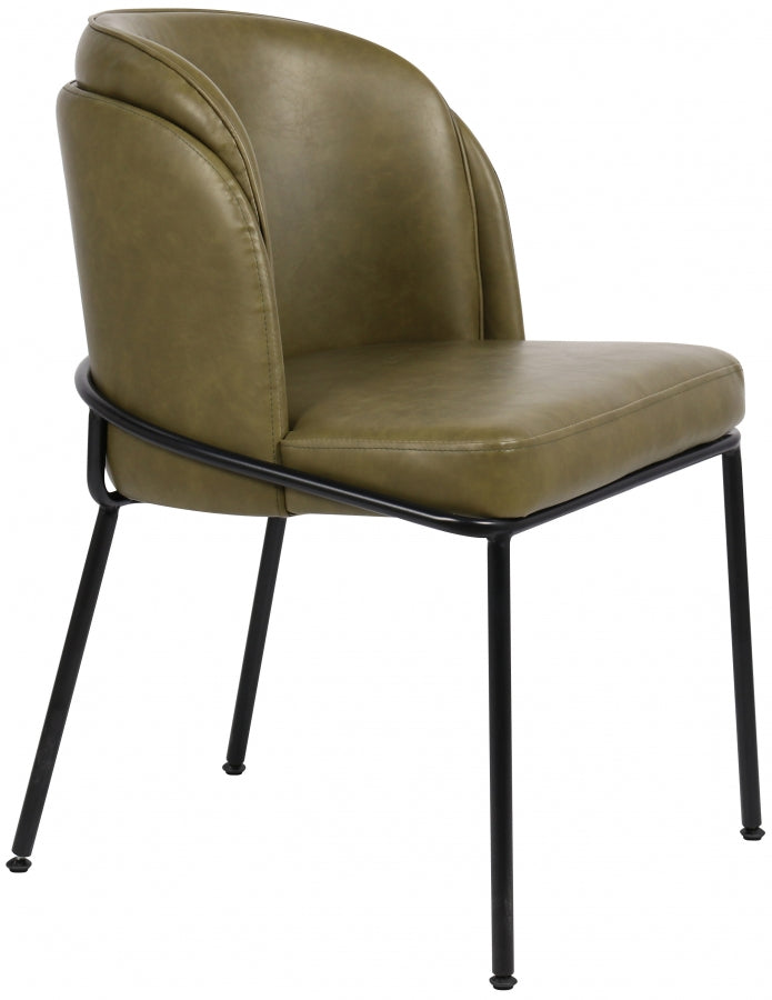 Jagger Vegan Leather Upholstered Dining Chair in Olive, Set of 2 - 883Olive-C