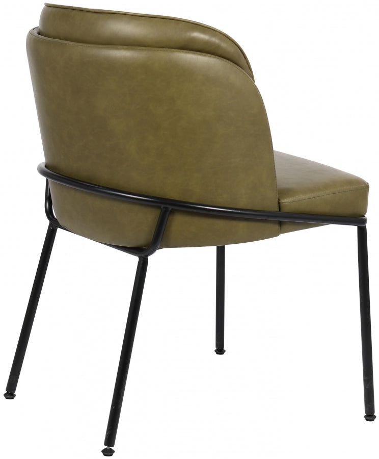 Jagger Vegan Leather Upholstered Dining Chair in Olive, Set of 2 - 883Olive-C