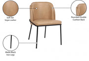 Jagger Vegan Leather Upholstered Dining Chair in Tan, Set of 2 - 883Tan-C