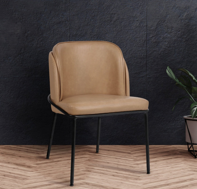 Jagger Vegan Leather Upholstered Dining Chair in Tan, Set of 2 - 883Tan-C