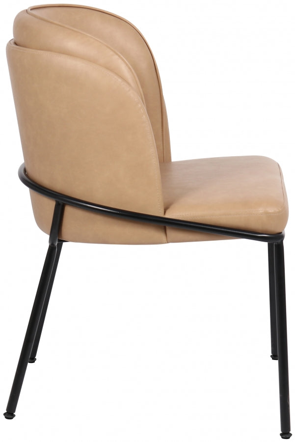 Jagger Vegan Leather Upholstered Dining Chair in Tan, Set of 2 - 883Tan-C