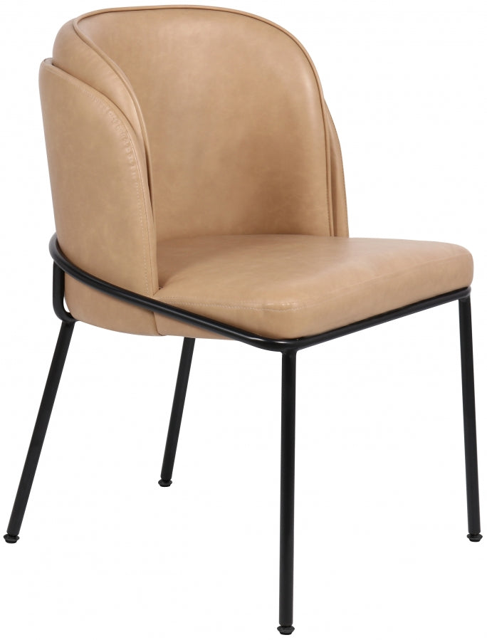 Jagger Vegan Leather Upholstered Dining Chair in Tan, Set of 2 - 883Tan-C