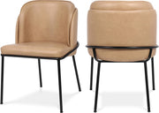 Jagger Vegan Leather Upholstered Dining Chair in Tan, Set of 2 - 883Tan-C