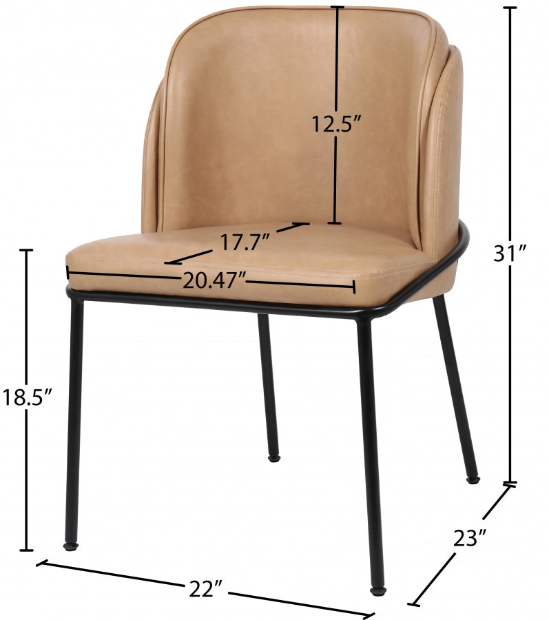 Jagger Vegan Leather Upholstered Dining Chair in Tan, Set of 2 - 883Tan-C