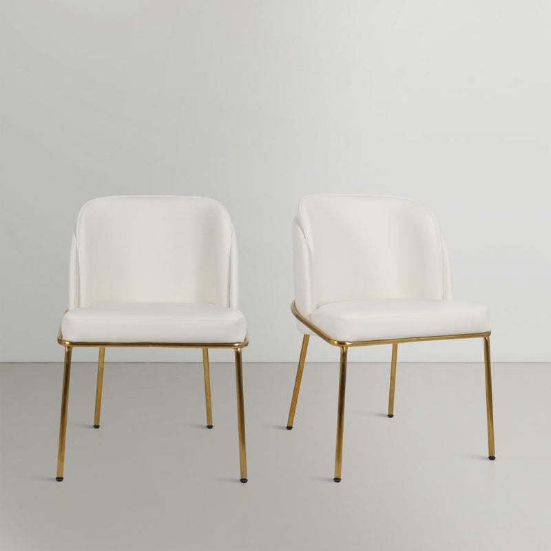 Jagger Vegan Leather Upholstered Dining Chair in White, Set of 2 - 882White-C