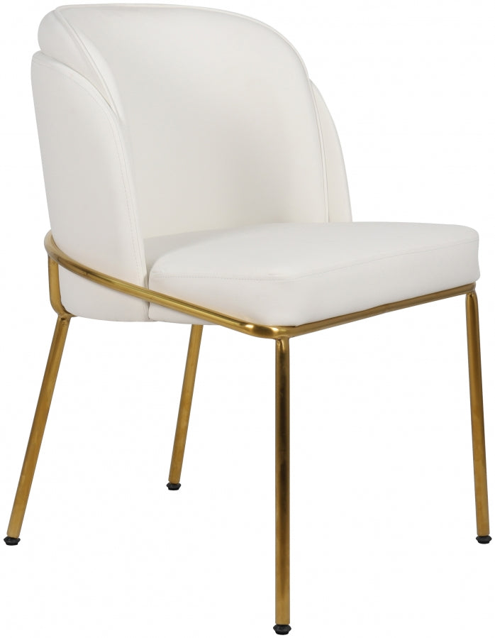 Jagger Vegan Leather Upholstered Dining Chair in White, Set of 2 - 882White-C