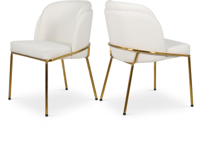 Jagger Vegan Leather Upholstered Dining Chair in White, Set of 2 - 882White-C