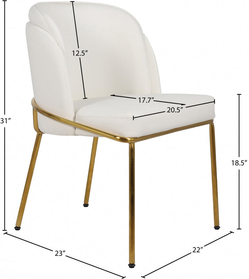 Jagger Vegan Leather Upholstered Dining Chair in White, Set of 2 - 882White-C