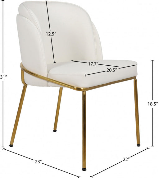 Jagger Vegan Leather Upholstered Dining Chair in White, Set of 2 - 882White-C