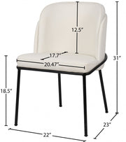 Jagger Vegan Leather Upholstered Dining Chair in White, Set of 2 - 883White-C