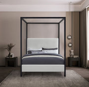 James Linen Textured Fabric King Bed Cream - Gate FurnitureKing Bed