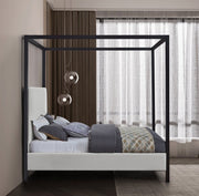 James Linen Textured Fabric King Bed Cream - Gate FurnitureKing Bed