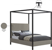 James Linen Textured Fabric Queen Bed Grey - Gate FurnitureQueen Bed