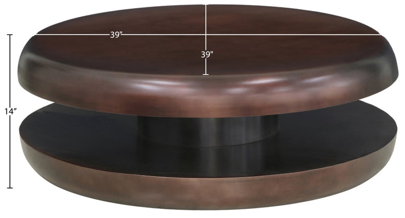 Jamison Iron Coffee Table in Brown - 99071Brown-CT