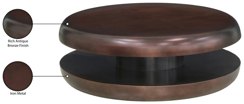 Jamison Iron Coffee Table in Brown - 99071Brown-CT
