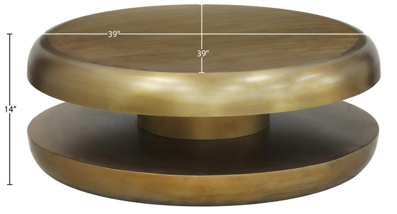 Jamison Iron Coffee Table in Gold - 99071Gold-CT