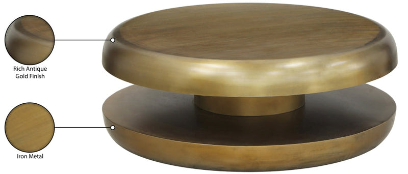 Jamison Iron Coffee Table in Gold - 99071Gold-CT