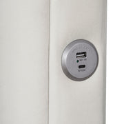 Jane - Cream Upholstered Storage King Bed with USB Charger - B160-K-Bed