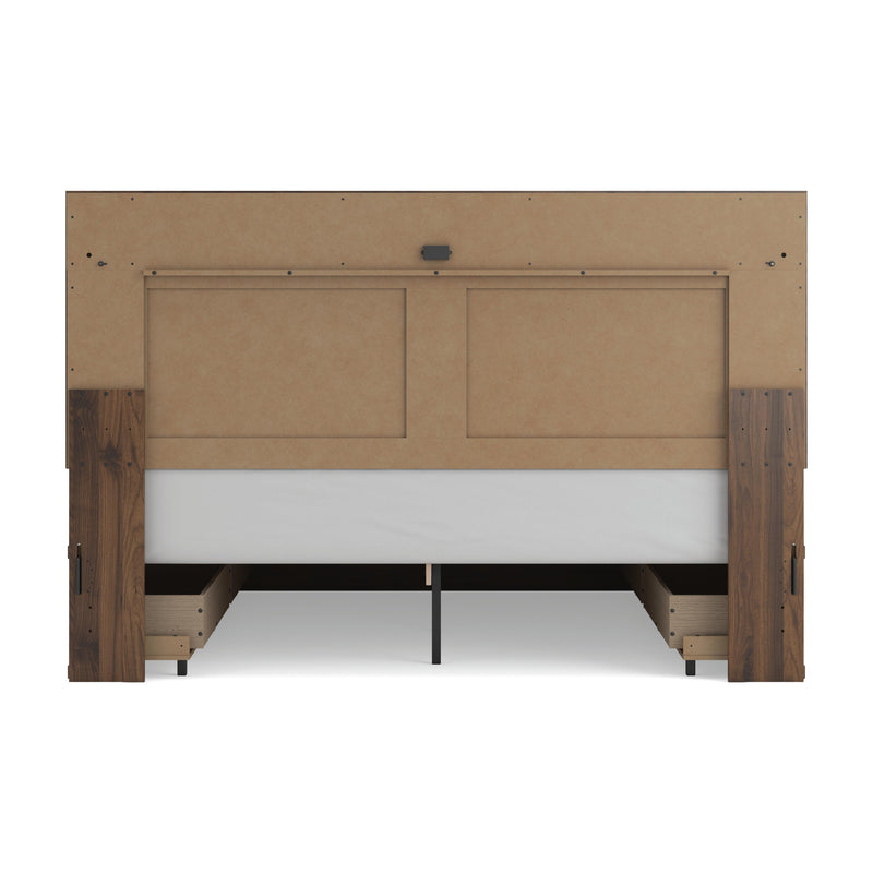 Janfyn Brown King Panel Bed with 2 Sided Storage - PCB1010B10
