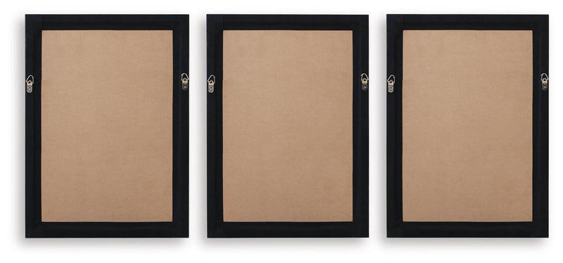 Janisburg Black/White/Brown Wall Art (Set of 3) - A8000561