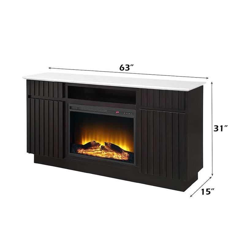 Jaramillo Server w/Natural Marble Top & Fireplace - DN02718