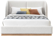 Jardin Boucle Fabric King Bed (3 Boxes) Cream - Gate FurnitureKing Bed