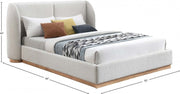 Jardin Boucle Fabric King Bed (3 Boxes) Cream - Gate FurnitureKing Bed