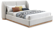 Jardin Boucle Fabric Queen Bed (3 Boxes) Cream - Gate FurnitureQueen Bed